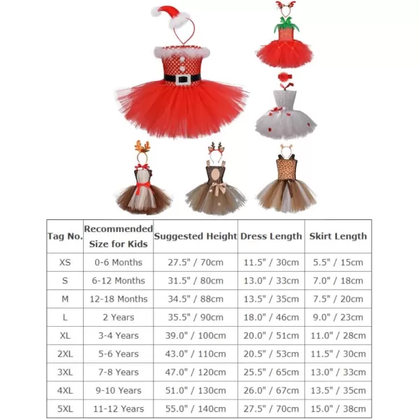 Kids Girls Christmas Party Dress Santa Deer Giraffe Costume Crochet Ruffle Tutu Skirt with Headband Birthday Outfit SetRed Flower