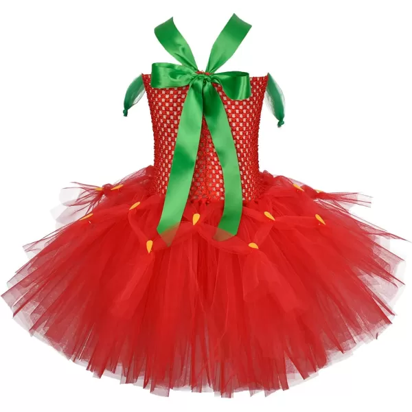 Kids Girls Christmas Party Dress Santa Deer Giraffe Costume Crochet Ruffle Tutu Skirt with Headband Birthday Outfit SetRed Reindeer