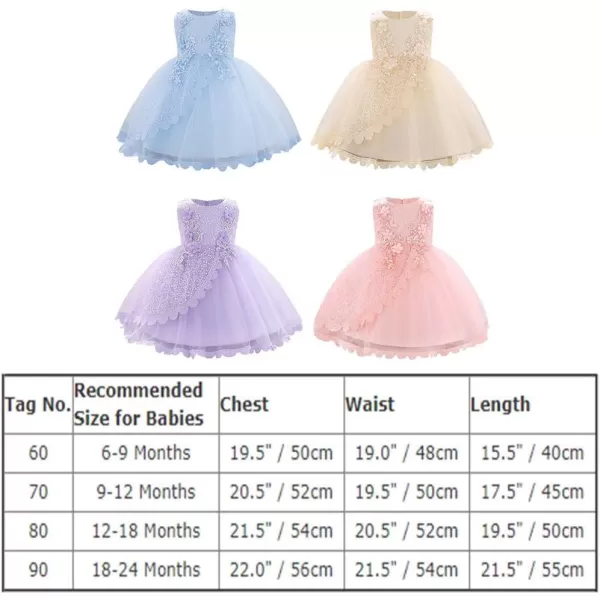 Lace Flower Girls Sequins Bow Tutu Dress for Infant Baby Christening Baptism Communion Birthday Party Wedding DressesChampagne