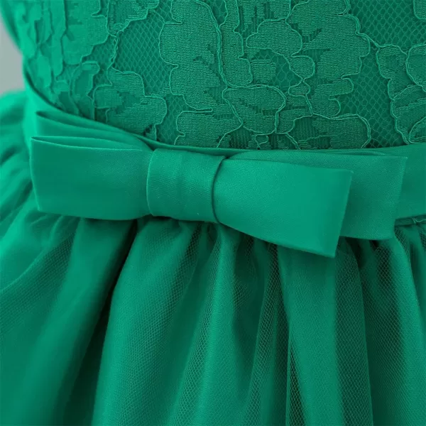 Lace Flower Girls Tutu Dress for Kids Baby Christening Baptism Communion Birthday Party Formal Wedding DressesHeadwearGreen