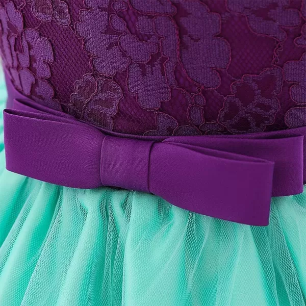 Lace Flower Girls Tutu Dress for Kids Baby Christening Baptism Communion Birthday Party Formal Wedding DressesHeadwearPurple  Green