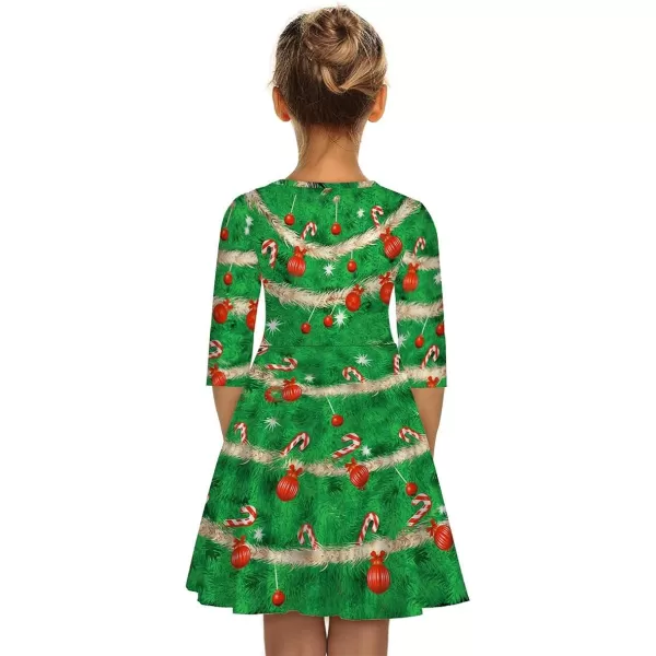 Mother Daughter Christmas Dress for Women Girls Xmas Holiday Cocktail Party Dresses Mommy and Me Family Matching OutfitGreen Candy Cane