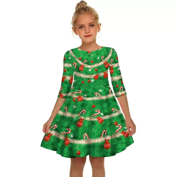 Mother Daughter Christmas Dress for Women Girls Xmas Holiday Cocktail Party Dresses Mommy and Me Family Matching OutfitGreen Candy Cane