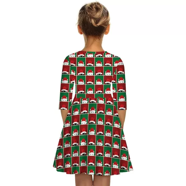 Mother Daughter Christmas Dress for Women Girls Xmas Holiday Cocktail Party Dresses Mommy and Me Family Matching OutfitRed  Green Santa Hat