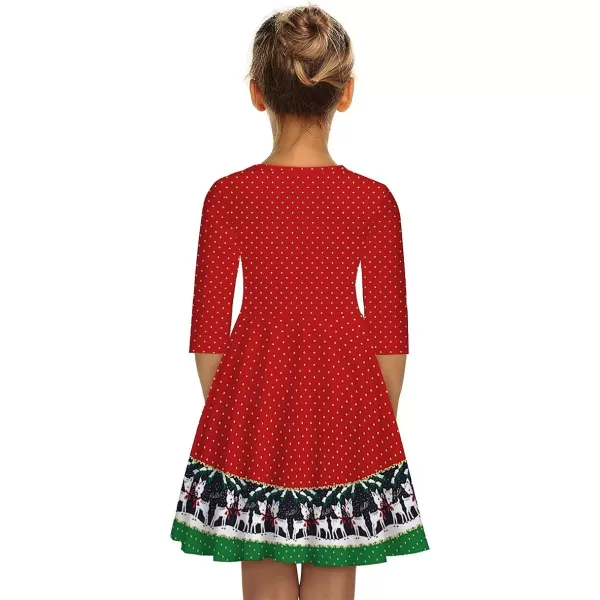 Mother Daughter Christmas Dress for Women Girls Xmas Holiday Cocktail Party Dresses Mommy and Me Family Matching OutfitRed Dots