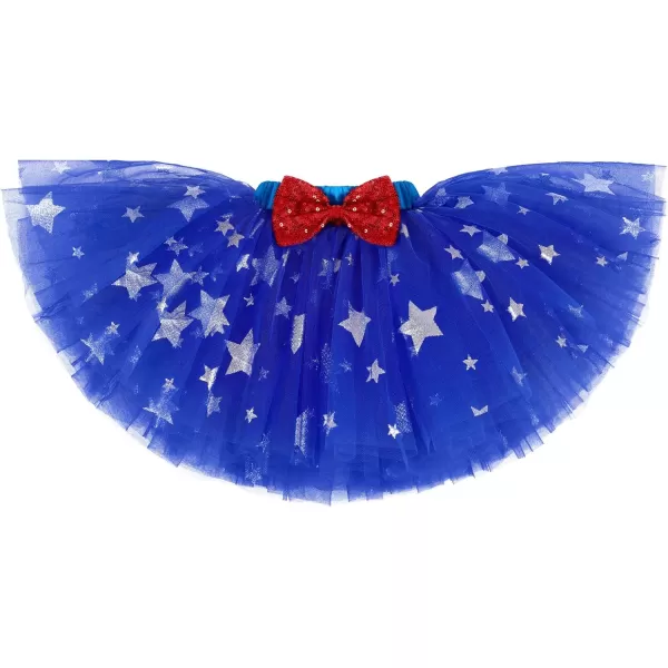 My 1st 4th of July Outfit Baby Girl RomperStar Tutu SkirtSequin HeadbandLeg Warmers Independence Day 4PCS Clothes Set002 White  Blue