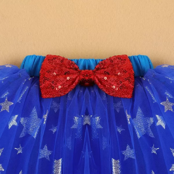 My 1st 4th of July Outfit Baby Girl RomperStar Tutu SkirtSequin HeadbandLeg Warmers Independence Day 4PCS Clothes Set004 White  Blue