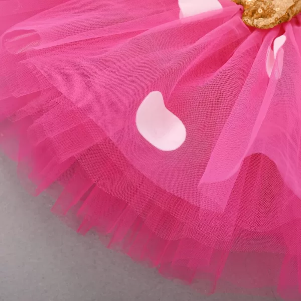 My 1st Birthday Baby Girl Mouse Cake Smash Outfit Polka Dot Romper Tutu Skirt Headband Dress Costume for Party Photo ShootWhite  Hot Pink