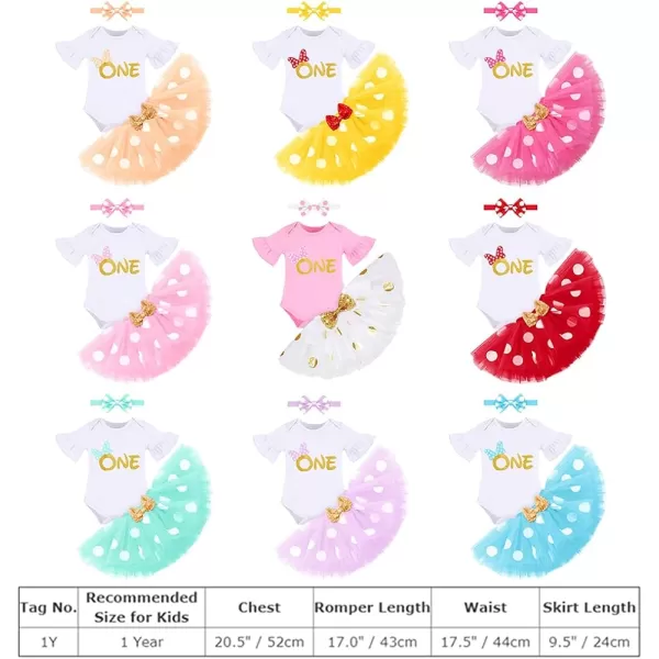 My 1st Birthday Baby Girl Mouse Cake Smash Outfit Polka Dot Romper Tutu Skirt Headband Dress Costume for Party Photo ShootWhite  Hot Pink