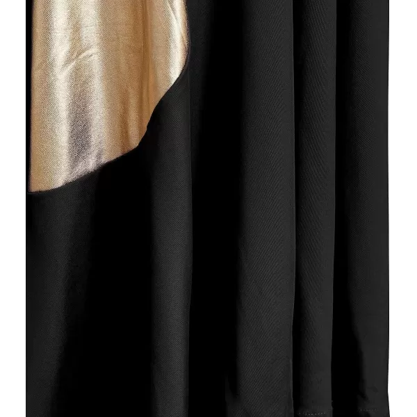 OwlFay Girls Metallic Gold Color Block Liturgical Praise Dance Dress Loose Fit Full Length Ruffle Tunic Skirt Worship CostumeBlack  Gold