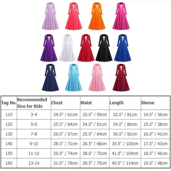 OwlFay Girls Metallic VNeck Liturgical Praise Dance Dress Ruffle Loose Fit Full Length Long Sleeve Worship Dancewear CostumeOwlFay Girls Metallic VNeck Liturgical Praise Dance Dress Ruffle Loose Fit Full Length Long Sleeve Worship Dancewear Costume