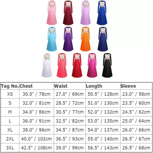 OwlFay Praise Dance Dresses for Women Gold Metallic Liturgical Lyrical Dancewear Color Block Full Length Robe Worship CostumeBlack