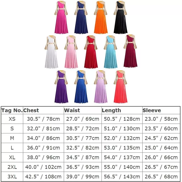 OwlFay Womens Praise Dance Dress Metallic Color Block Liturgical Church Dancewear Lyrical Skirt Worship Costume WaistbandBlack  Gold