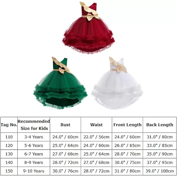 Toddler Baby Flower Girls Sequins Bowknot High Low Tutu Dress Petal Lace Princess Pageant Wedding Birthday Party Formal GownDark Red  High Low