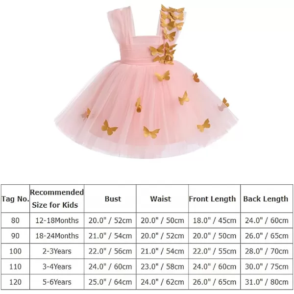 Toddler Baby Flower Girls Sequins Bowknot High Low Tutu Dress Petal Lace Princess Pageant Wedding Birthday Party Formal GownPink  Gold Butterfly