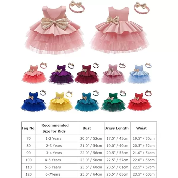 Toddler Baby Flower Girls Sequins Bowknot Tutu Dress Princess Pageant Wedding Birthday Party Backless Tulle Gown  HeadwearDusty Pink