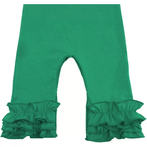 Toddler Baby Girl Icing Ruffle Jumpsuit Pants Long Sleeve Romper Birthday OutfitGreen