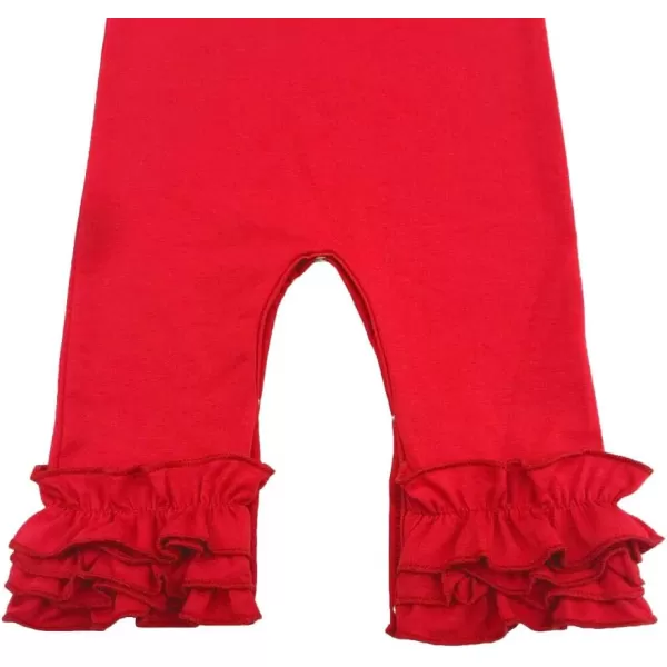 Toddler Baby Girl Icing Ruffle Jumpsuit Pants Long Sleeve Romper Birthday OutfitRed