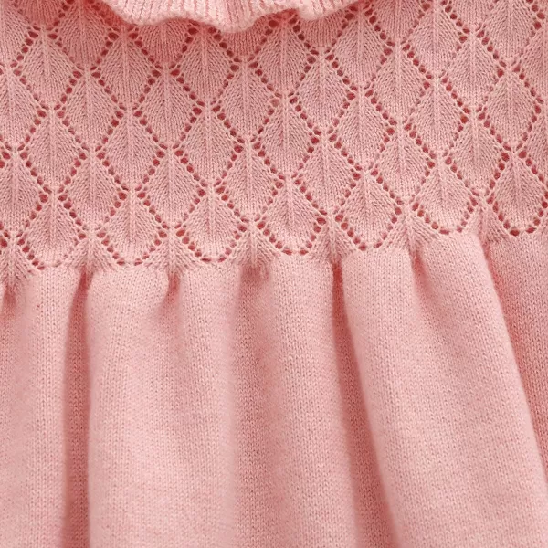 Toddler Baby Girl Knit Sweater Dress Kids Ruffle Long Sleeve Casual Birthday Christmas Party Dresses Top Winter OutfitPink