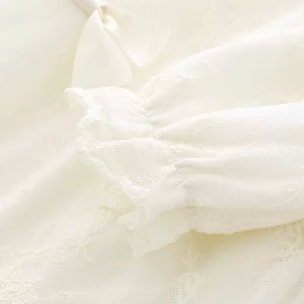 Toddler Baby Girl Long Sleeve Fall Dress Flower Lace Wedding First Birthday Baptism Christening Dresses with Hat OutfitBeige Bow
