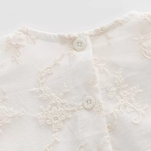 Toddler Baby Girl Long Sleeve Fall Dress Flower Lace Wedding First Birthday Baptism Christening Dresses with Hat OutfitWhite Bow