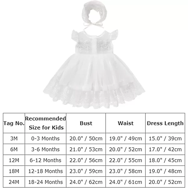 Toddler Baby Girl Long Sleeve Fall Dress Flower Lace Wedding First Birthday Baptism Christening Dresses with Hat OutfitWhite Lace  Ruffle