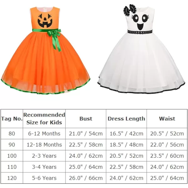 Toddler Baby Girls Halloween Pumpkin Dress Ghost Costume Princess Pageant Birthday Party Gown Fancy Dress up CosplayOrange Pumpkin