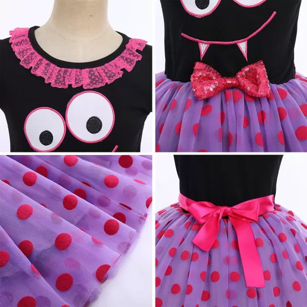 Toddler Baby Girls Halloween Pumpkin Dress Ghost Costume Princess Pageant Birthday Party Gown Fancy Dress up CosplayPurple  Black Devil 2pcs Outfit