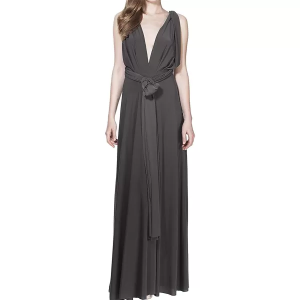 Women Transformer Convertible Bridesmaid Maxi Dress MultiWay Wrap Evening Dress Formal Wedding Party Long DressesDark Gray