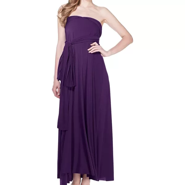 Women Transformer Convertible Bridesmaid Maxi Dress MultiWay Wrap Evening Dress Formal Wedding Party Long DressesDark Purple