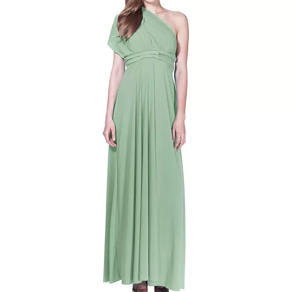 Women Transformer Convertible Bridesmaid Maxi Dress MultiWay Wrap Evening Dress Formal Wedding Party Long DressesLight Green