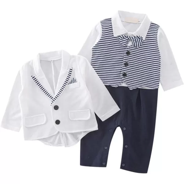 Baby Boy Formal Suit Gentleman Outfit OnePiece Bowtie Tuxedo Romper Jumpsuit with Jacket Wedding Baptism Party ClothesBaby Boy Formal Suit Gentleman Outfit OnePiece Bowtie Tuxedo Romper Jumpsuit with Jacket Wedding Baptism Party Clothes