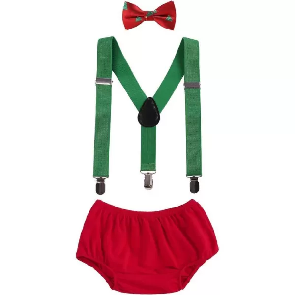 #A: Red+green 3pcs Bow Tie #1