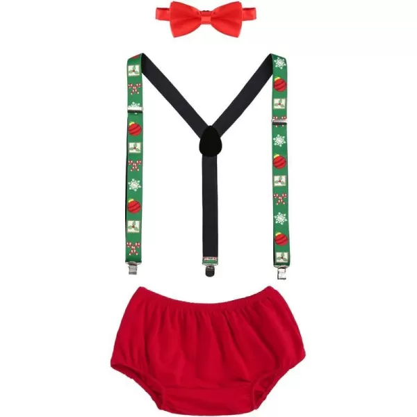 #A: Red+green 3pcs Bow Tie #2