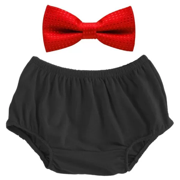 Baby Boys First 1st Valentines Day Birthday Cake Smash Outfit Gentleman Formal Bowtie and Diaper Covers Bloomers Shorts Clothes Set for Photo Props Party Red Bowtie 324 Months324 Months Black  Red Bowtie