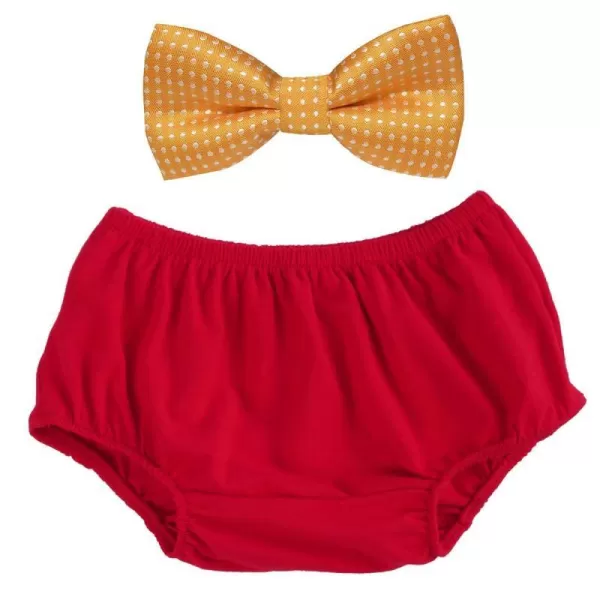 Baby Boys First 1st Valentines Day Birthday Cake Smash Outfit Gentleman Formal Bowtie and Diaper Covers Bloomers Shorts Clothes Set for Photo Props Party Red Bowtie 324 Months324 Months Red  Yellow Bowtie