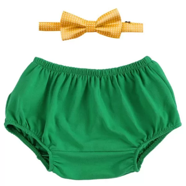 Baby Boys First 1st Valentines Day Birthday Cake Smash Outfit Gentleman Formal Bowtie and Diaper Covers Bloomers Shorts Clothes Set for Photo Props Party Red Bowtie 324 Months324 Months Green  Yellow Bowtie