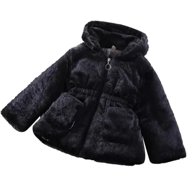 Baby Fleece Jacket Sherpa Zip Up Hoodie Toddler Girl Clothes Fall Outfit Long Sleeve Faux Fur Cardigan CoatBlack