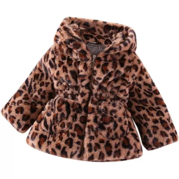 Baby Fleece Jacket Sherpa Zip Up Hoodie Toddler Girl Clothes Fall Outfit Long Sleeve Faux Fur Cardigan CoatBrown Leopard