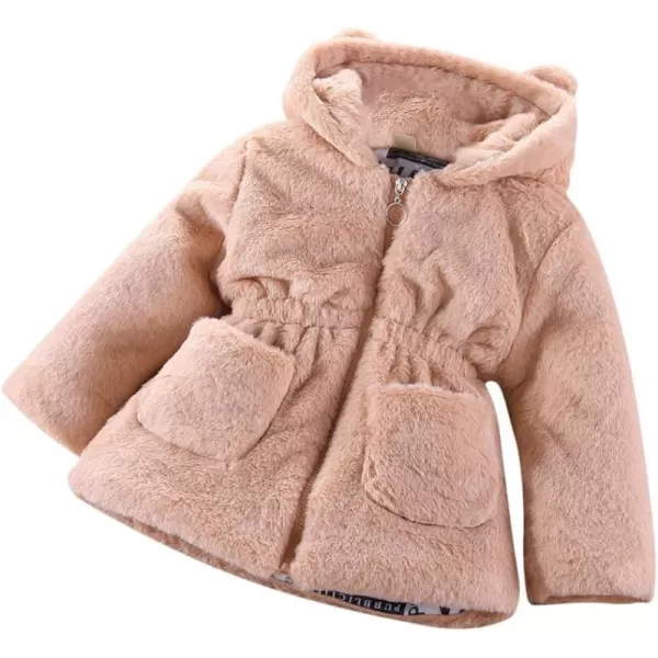 Baby Fleece Jacket Sherpa Zip Up Hoodie Toddler Girl Clothes Fall Outfit Long Sleeve Faux Fur Cardigan CoatKhaki