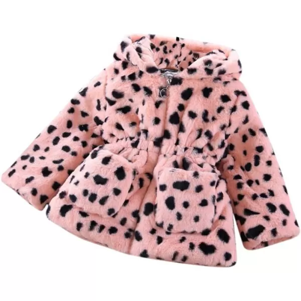 Baby Fleece Jacket Sherpa Zip Up Hoodie Toddler Girl Clothes Fall Outfit Long Sleeve Faux Fur Cardigan CoatPink Dot