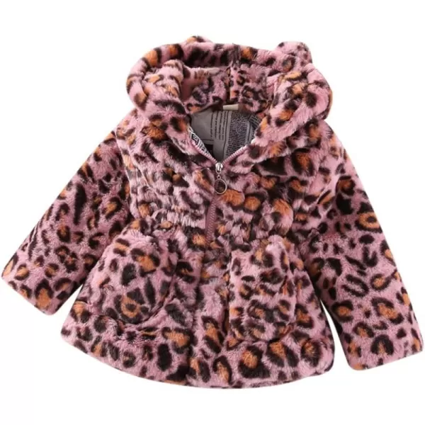 Baby Fleece Jacket Sherpa Zip Up Hoodie Toddler Girl Clothes Fall Outfit Long Sleeve Faux Fur Cardigan CoatPink Leopard