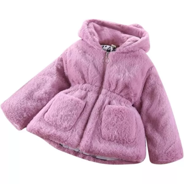 Baby Fleece Jacket Sherpa Zip Up Hoodie Toddler Girl Clothes Fall Outfit Long Sleeve Faux Fur Cardigan CoatPurple