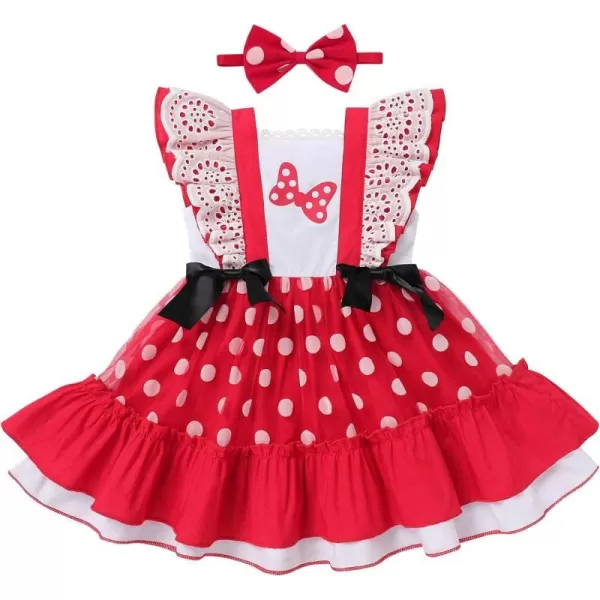 Baby Girl Tutu Dress Summer Sleeveless Plaid Princess Birthday Party Dresses Flower Bowknot Sundress with Headband SetRed Bow