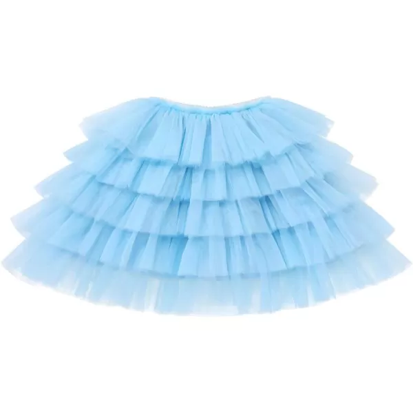 Baby Girl Tutu Skirt with Diaper Cover Toddler Girls Tulle Bloomers and Headband First Birthday Cake Smash Outfits 03TBlue Without Diaper and Headband