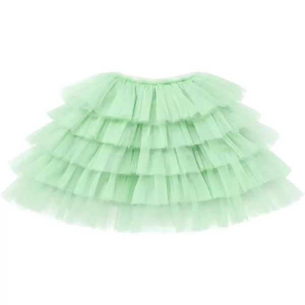 Baby Girl Tutu Skirt with Diaper Cover Toddler Girls Tulle Bloomers and Headband First Birthday Cake Smash Outfits 03TGreen Without Diaper and Headband