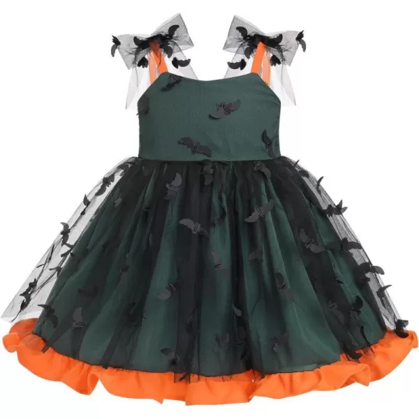 Baby Girls Tutu Dress Summer Sleeveless Backless Princess Birthday Party Dresses Sequin Ruffle Tulle Bowknot SundressGreen  Black Bat