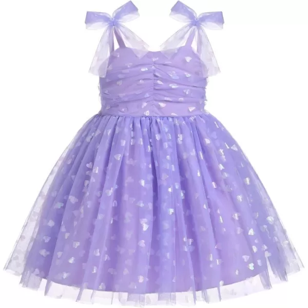 Baby Girls Tutu Dress Summer Sleeveless Backless Princess Birthday Party Dresses Sequin Ruffle Tulle Bowknot SundressPurple Heart