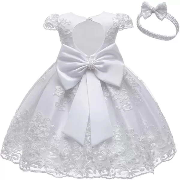 Flower Girl Lace Bowknot Tutu Dress for Kids Baby Wedding Pageant Communion Baptism Party Backless Dresses with HeadbandFlower Girl Lace Bowknot Tutu Dress for Kids Baby Wedding Pageant Communion Baptism Party Backless Dresses with Headband