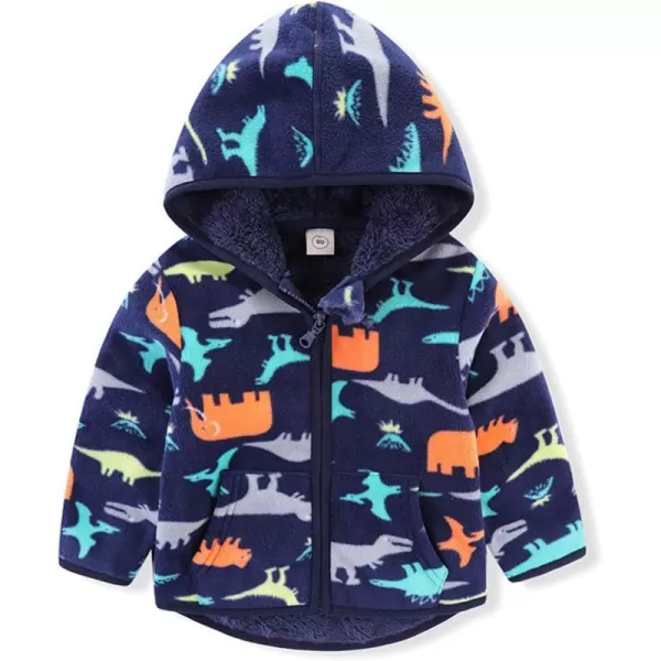 IDOPIP Fleece Jacket with Hoodies for Toddler Kids Baby Boy Girl Cartoon Dinosaur Car Print Coat Winter Thick Warm OuterwearIDOPIP Fleece Jacket with Hoodies for Toddler Kids Baby Boy Girl Cartoon Dinosaur Car Print Coat Winter Thick Warm Outerwear